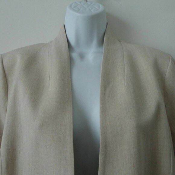NWT EILEEN FISHER Beige Drapery Stretch Kimono 3/4 Sleeve Long Jacket L, XL - Picture 3 of 7